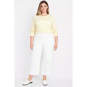 Old Navy WOW Wide Leg Jeans Women’s 24 Short White Cropped High Rise Minimalist